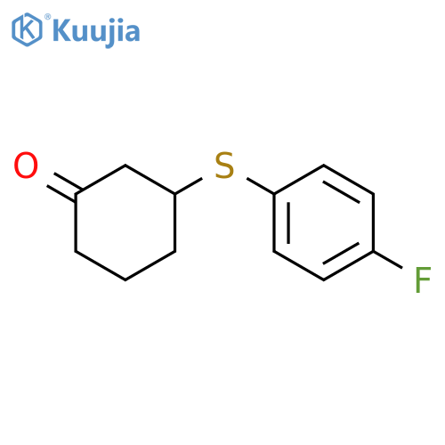 Cyclohexanone, 3-[(4-fluorophenyl)thio]- structure
