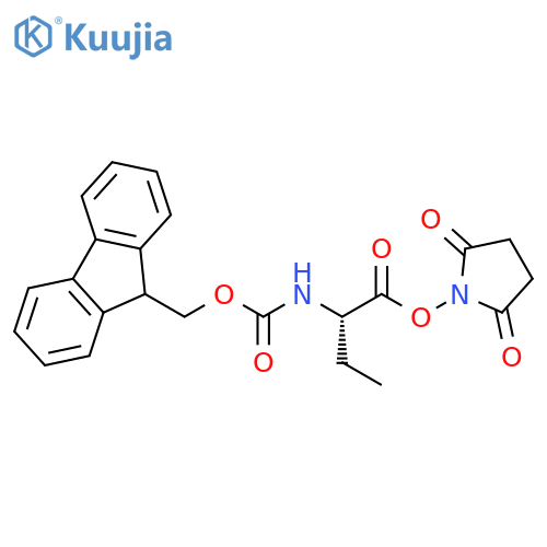2,5-dioxopyrrolidin-1-yl (S)-2-((((9H-fluoren-9-yl)methoxy)carbonyl)amino)butanoate structure