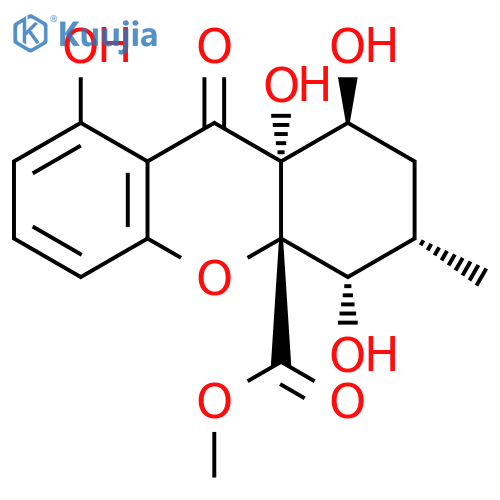 4aH-Xanthene-4a-carboxylic acid, 1,2,3,4,9,9a-hexahydro-1,4,8,9a-tetrahydroxy-3-methyl-9-oxo-, methyl ester, (1S,3S,4S,4aS,9aR)- structure