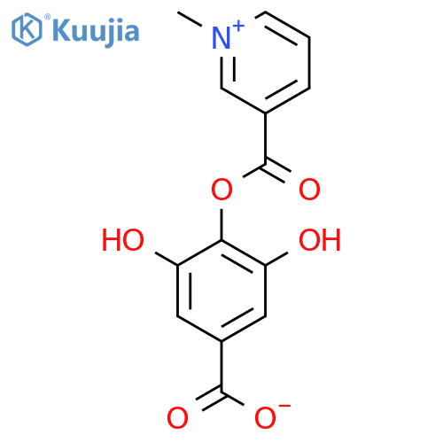 3,5-dihydroxy-4-{[(1-methylpyridinium-3-yl)carbonyl]oxy}benzoate structure