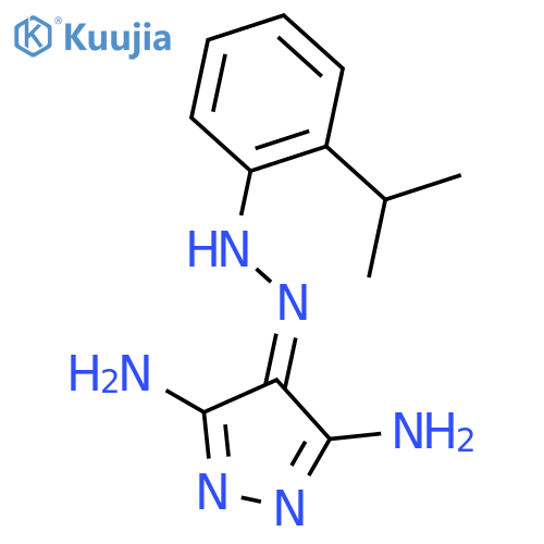 4H-Pyrazol-4-one, 3,5-diamino-, [2-(1-methylethyl)phenyl]hydrazone structure