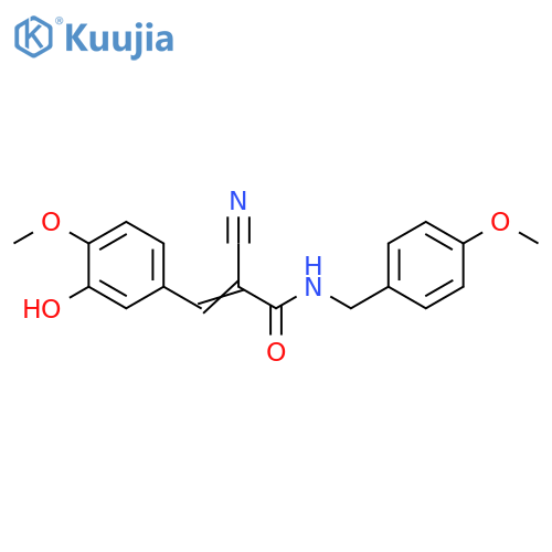 2-Propenamide,2-cyano-3-(3-hydroxy-4-methoxyphenyl)-N-[(4-methoxyphenyl)methyl]- structure