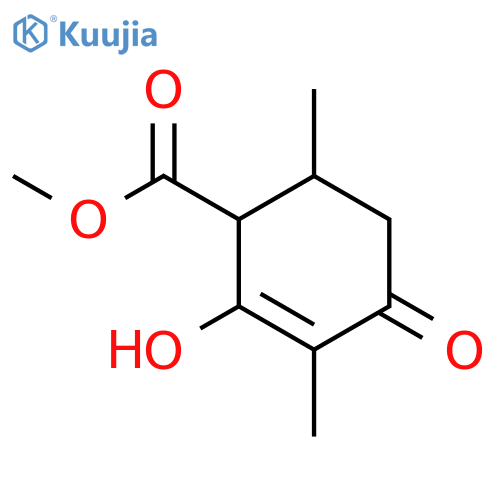 methyl 2-hydroxy-3,6-dimethyl-4-oxo-cyclohex-2-ene-1-carboxylate structure