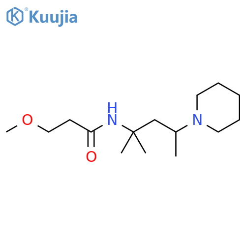 Propanamide, N-[1,1-dimethyl-3-(1-piperidinyl)butyl]-3-methoxy- structure