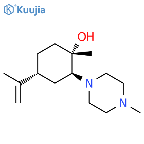 Cyclohexanol, 1-methyl-4-(1-methylethenyl)-2-(4-methyl-1-piperazinyl)-,(1S,2S,4R)- structure