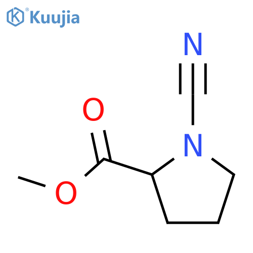 Proline, 1-cyano-,methyl ester structure