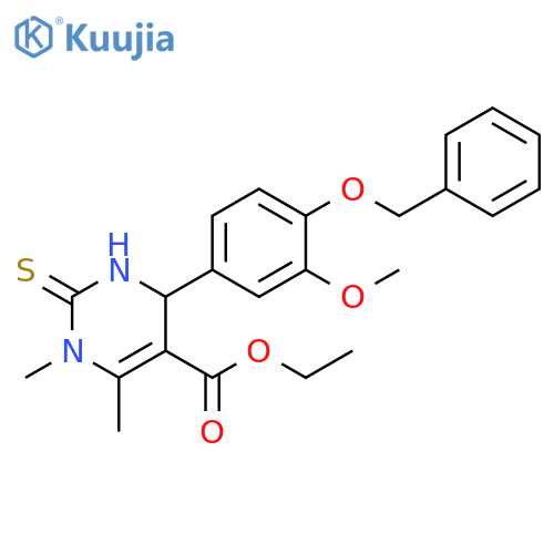 ethyl 4-[4-(benzyloxy)-3-methoxyphenyl]-1,6-dimethyl-2-sulfanylidene-1,2,3,4-tetrahydropyrimidine-5-carboxylate structure