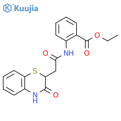 ethyl 2-2-(3-oxo-3,4-dihydro-2H-1,4-benzothiazin-2-yl)acetamidobenzoate structure