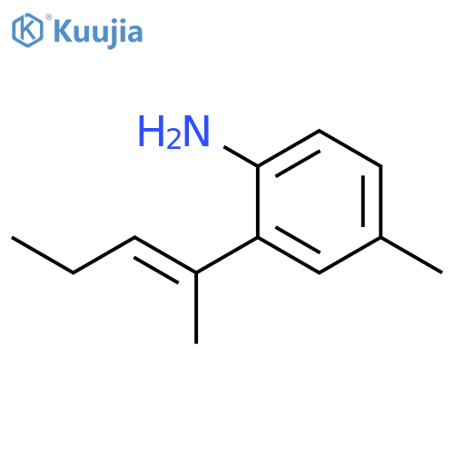 Benzenamine, 4-methyl-2-[(1E)-1-methyl-1-butenyl]- structure