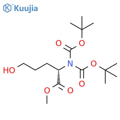 L-Norvaline, N,N-bis[(1,1-dimethylethoxy)carbonyl]-5-hydroxy-, methylester structure