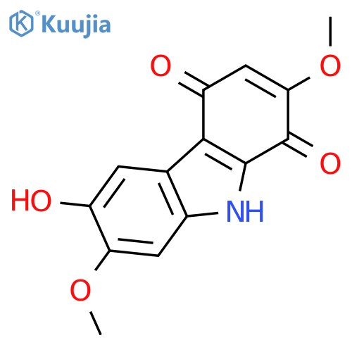 1H-Carbazole-1,4(9H)-dione, 6-hydroxy-2,7-dimethoxy- structure