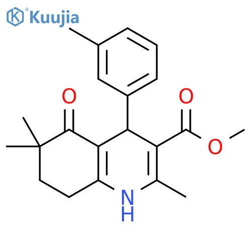 3-Quinolinecarboxylic acid,1,4,5,6,7,8-hexahydro-2,6,6-trimethyl-4-(3-methylphenyl)-5-oxo-, methylester structure