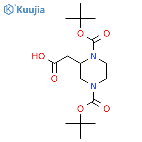 1,4-di-boc-2-piperazineacetic acid structure