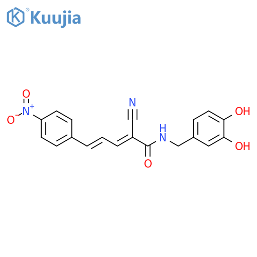 2,4-Pentadienamide,2-cyano-N-[(3,4-dihydroxyphenyl)methyl]-5-(4-nitrophenyl)-, (2E,4E)- structure