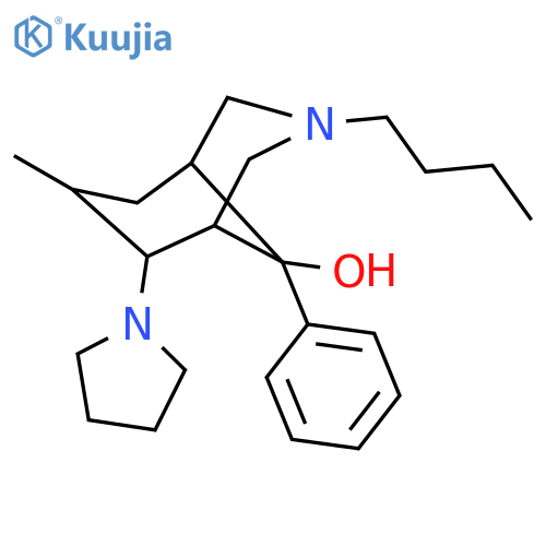 3-butyl-7-methyl-9-phenyl-6-(pyrrolidin-1-yl)-3-azabicyclo[3.3.1]nonan-9-ol structure