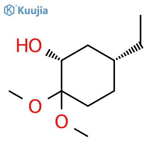 Cyclohexanol, 5-ethyl-2,2-dimethoxy-, (1R,5R)-rel- structure