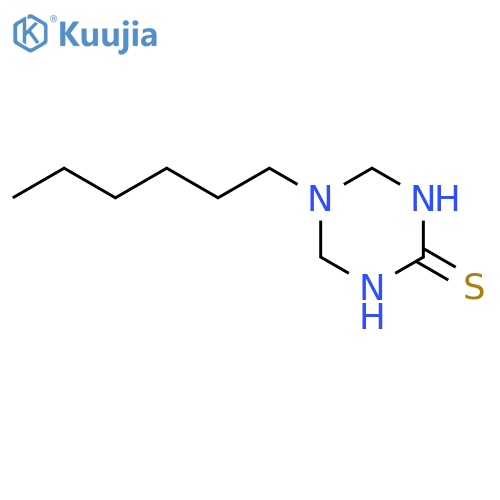 5-Hexyl-[1,3,5]triazinane-2-thione structure