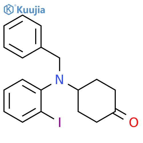 Cyclohexanone, 4-[(2-iodophenyl)(phenylmethyl)amino]- structure