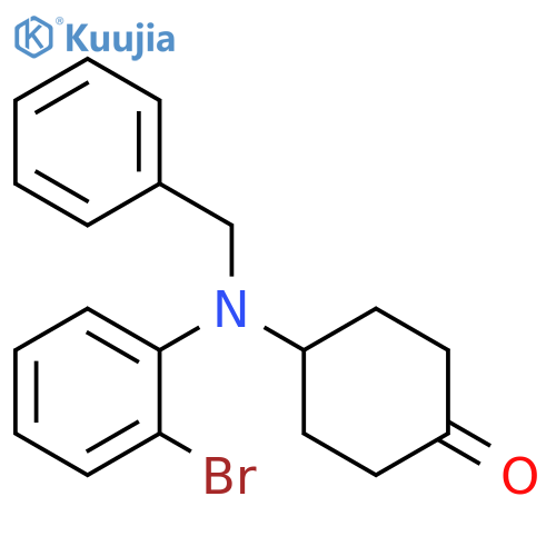 Cyclohexanone, 4-[(2-bromophenyl)(phenylmethyl)amino]- structure