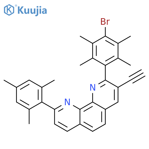 1,10-Phenanthroline,2-(4-bromo-2,3,5,6-tetramethylphenyl)-3-ethynyl-9-(2,4,6-trimethylphenyl)- structure