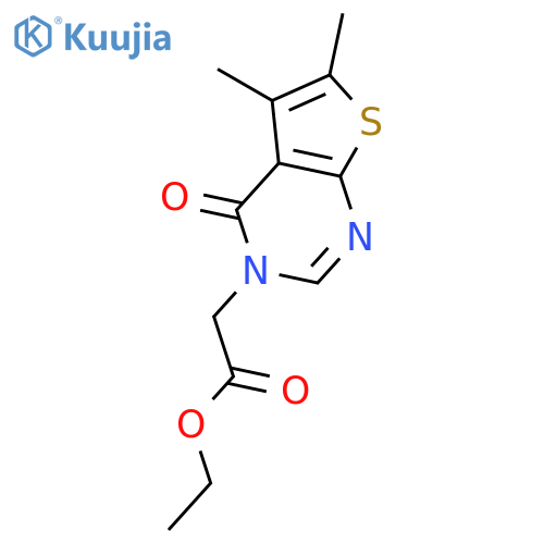 ethyl 2-{5,6-dimethyl-4-oxo-3H,4H-thieno2,3-dpyrimidin-3-yl}acetate structure