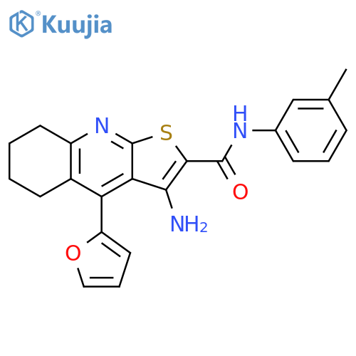3-amino-4-(furan-2-yl)-N-(3-methylphenyl)-5H,6H,7H,8H-thieno2,3-bquinoline-2-carboxamide structure