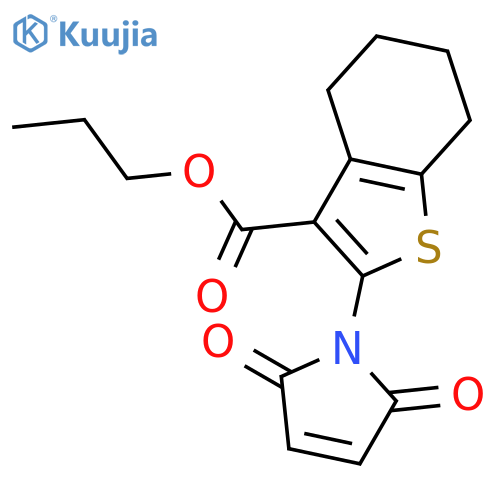 <br>propyl 2-(2,5-dioxo-2,5-dihydro-1H-pyrrol-1-yl)-4,5,6,7-tetrahydro-1-benzot hiophene-3-carboxylate structure