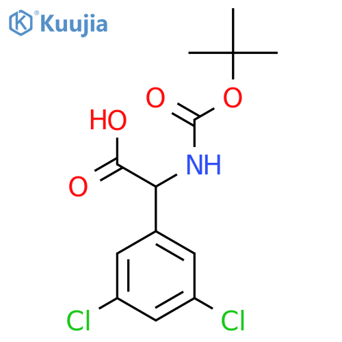 [(Tert-butoxycarbonyl)amino](3,5-dichlorophenyl)acetic acid structure