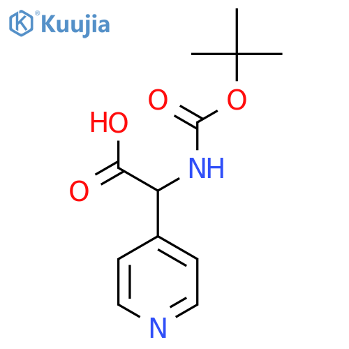 2-(tert-butoxycarbonylamino)-2-(4-pyridyl)acetic acid structure