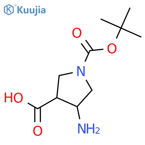 trans-4-amino-1-tert-butoxycarbonyl-pyrrolidine-3-carboxylic acid structure