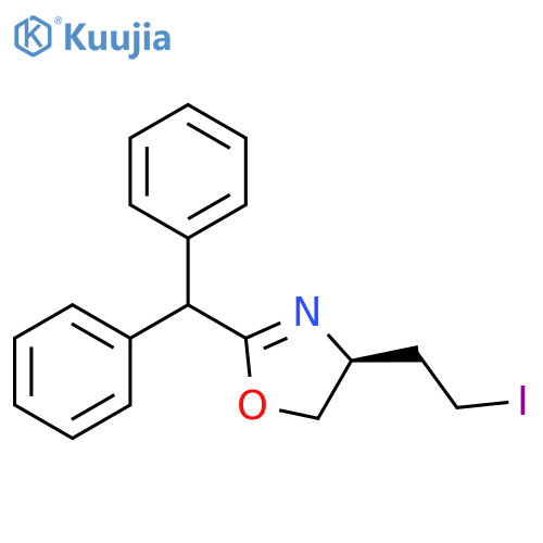 Oxazole, 2-(diphenylmethyl)-4,5-dihydro-4-(2-iodoethyl)-, (4S)- structure