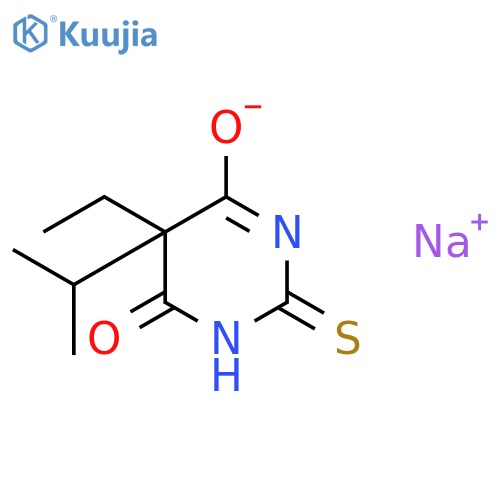sodium 5-ethyl-5-(1-methylethyl)-6-oxo-2-thioxo-1,2,5,6-tetrahydropyrimidin-4-olate structure