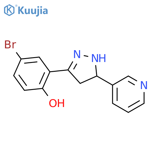 4-bromo-2-[5-(pyridin-3-yl)-4,5-dihydro-1H-pyrazol-3-yl]phenol structure