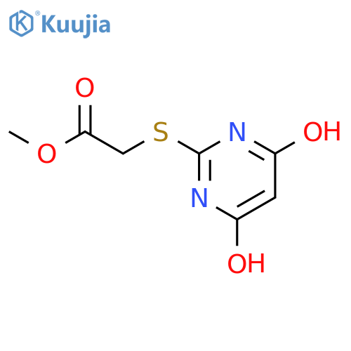 (4,6-Dihydroxy-pyrimidin-2-ylsulfanyl)-acetic acid methyl ester structure