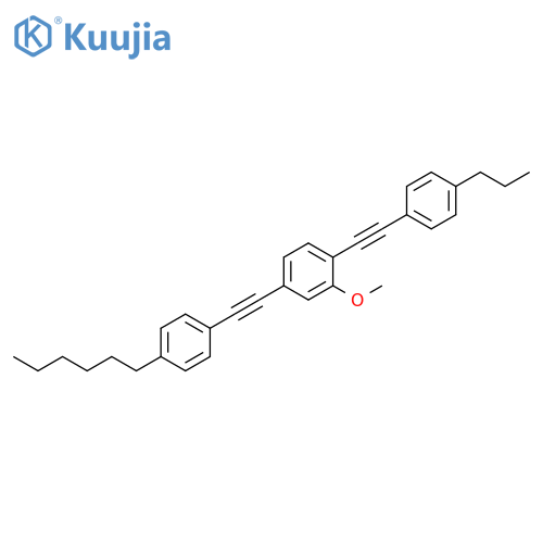Benzene,4-[(4-hexylphenyl)ethynyl]-2-methoxy-1-[(4-propylphenyl)ethynyl]- structure
