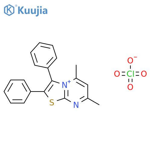 5,7-Dimethyl-2,3-diphenylthiazolo[3,2-a]pyrimidin-4-ium perchlorate structure