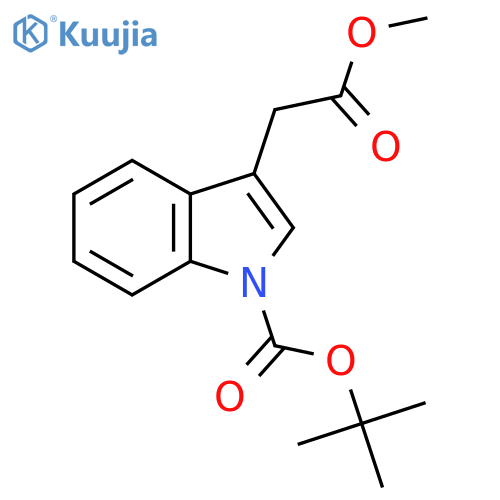 Tert-butyl 3-(2-methoxy-2-oxoethyl)-1H-indole-1-carboxylate structure