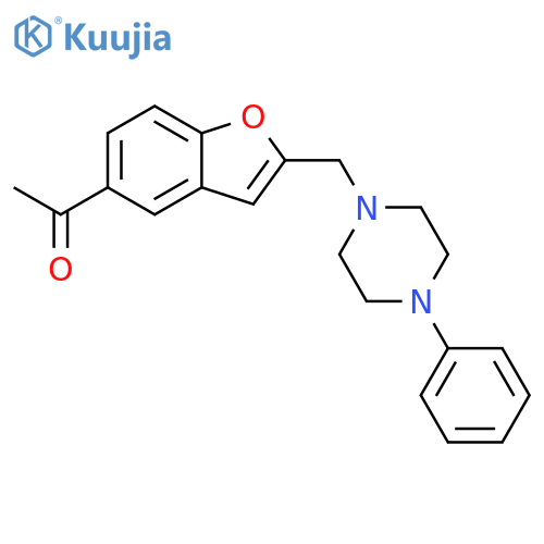 Ethanone, 1-[2-[(4-phenyl-1-piperazinyl)methyl]-5-benzofuranyl]- structure