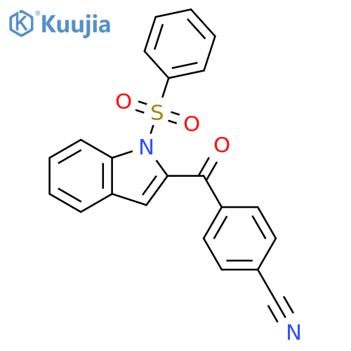 1H-Indole, 2-(4-cyanobenzoyl)-1-(phenylsulfonyl)- structure