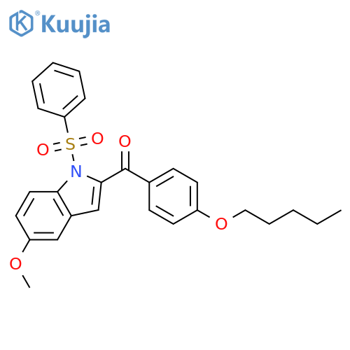 1H-Indole, 5-methoxy-2-[4-(pentyloxy)benzoyl]-1-(phenylsulfonyl)- structure