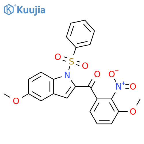 1H-Indole, 5-methoxy-2-(3-methoxy-2-nitrobenzoyl)-1-(phenylsulfonyl)- structure