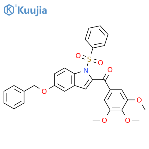 1H-Indole,5-(phenylmethoxy)-1-(phenylsulfonyl)-2-(3,4,5-trimethoxybenzoyl)- structure