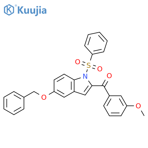 1H-Indole, 2-(3-methoxybenzoyl)-5-(phenylmethoxy)-1-(phenylsulfonyl)- structure