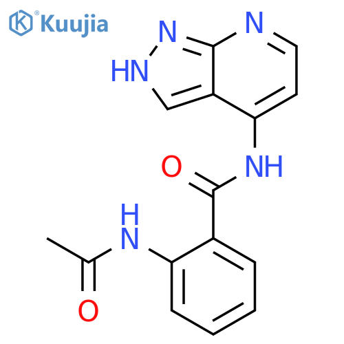 BENZAMIDE, 2-(ACETYLAMINO)-N-1H-PYRAZOLO[3,4-B]PYRIDIN-4-YL- structure