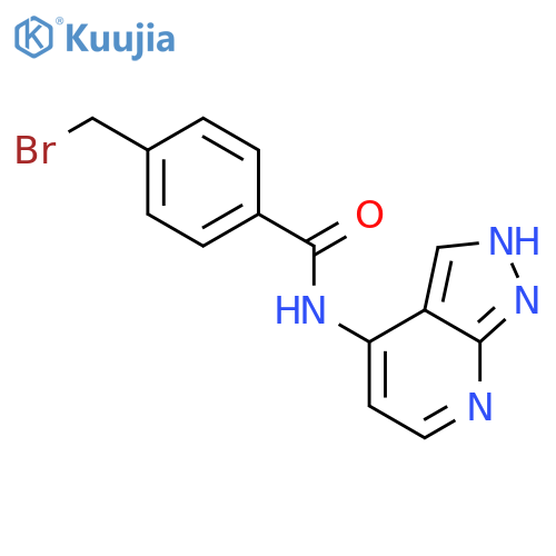 Benzamide, 4-(bromomethyl)-N-1H-pyrazolo[3,4-b]pyridin-4-yl- structure