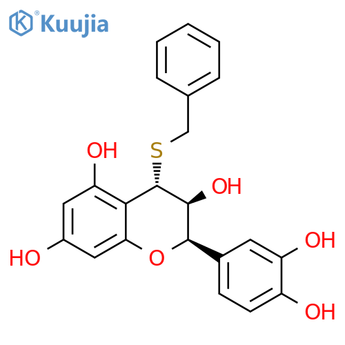 2H-1-Benzopyran-3,5,7-triol,2-(3,4-dihydroxyphenyl)-3,4-dihydro-4-[(phenylmethyl)thio]-, (2R,3S,4S)- structure