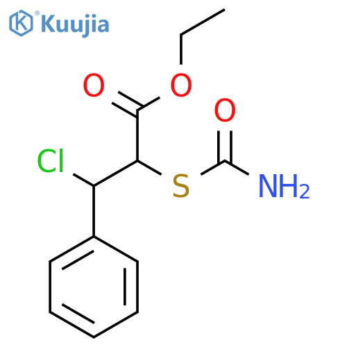 Benzenepropanoic acid, alpha-[(aminocarbonyl)thio]-beta-chloro-, ethyl ester structure