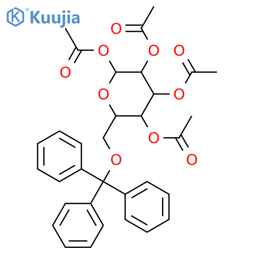 1,2,3,4-Tetra-O-acetyl-6-O-triphenylmethyl-b-D-glucopyranose structure
