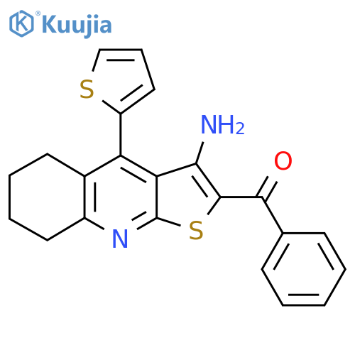 2-benzoyl-4-(thiophen-2-yl)-5H,6H,7H,8H-thieno2,3-bquinolin-3-amine structure