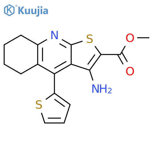 methyl 3-amino-4-(thiophen-2-yl)-5H,6H,7H,8H-thieno2,3-bquinoline-2-carboxylate structure